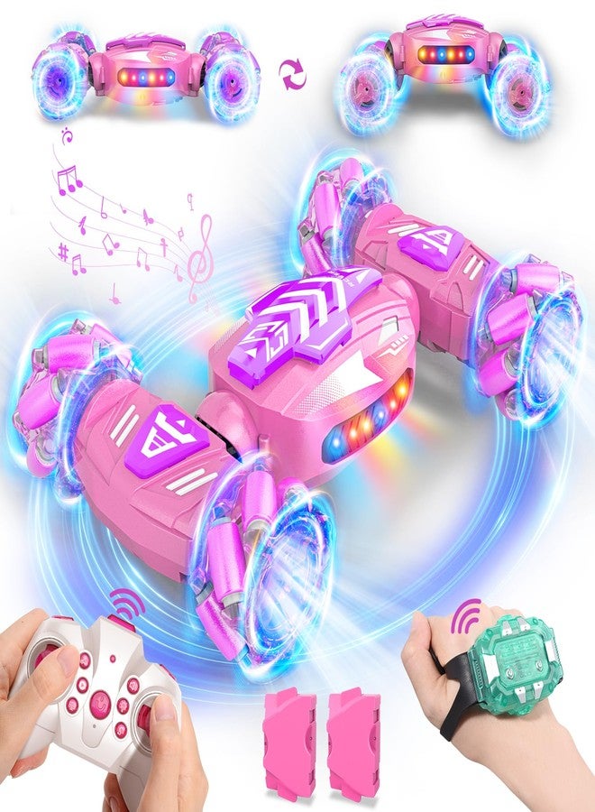 Nicella Gesture Sensing RC Stunt Car, Remote Control Car 360° Rotating 4WD 2.4Ghz RC Cars Transform Hand Controlled Toys with Light & Music, Best Gifts for Girls Age 6-7 8-12 - Image 1